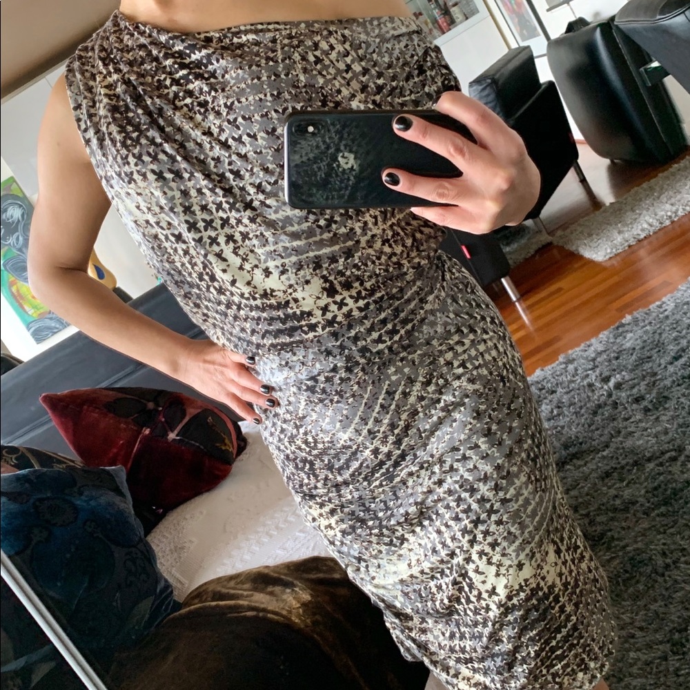 Like New Halston Heritage Asymmetric Jersey Dress